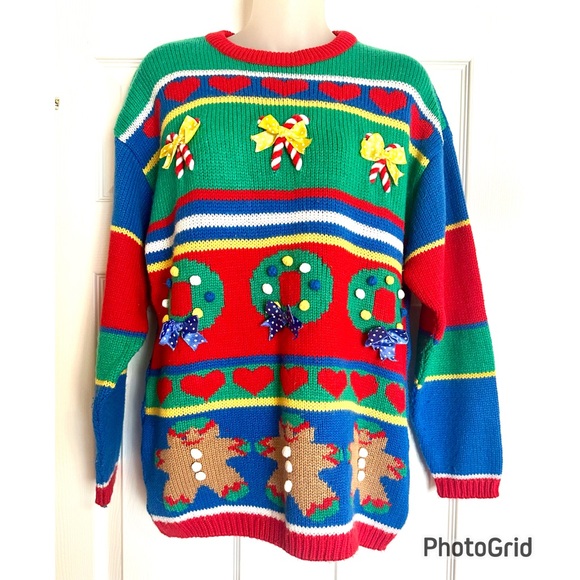 Christie Brooks Sweaters - Vintage Christie Brooks Colorful Holiday Sweater with Festive Design